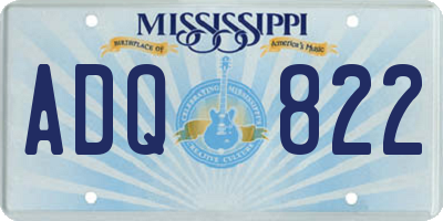 MS license plate ADQ822