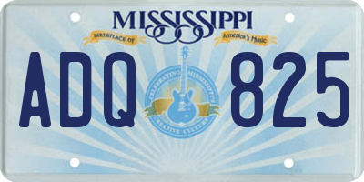 MS license plate ADQ825