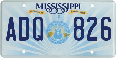 MS license plate ADQ826