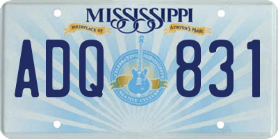 MS license plate ADQ831