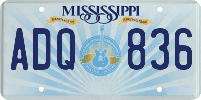 MS license plate ADQ836