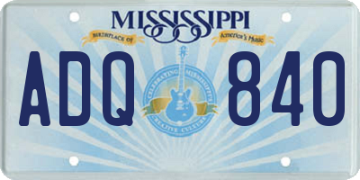 MS license plate ADQ840