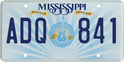 MS license plate ADQ841