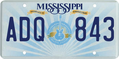 MS license plate ADQ843