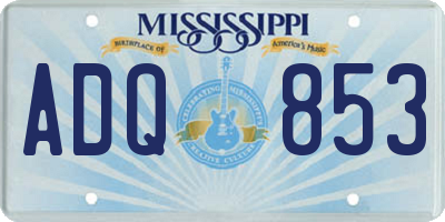 MS license plate ADQ853