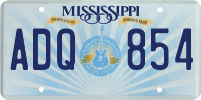 MS license plate ADQ854