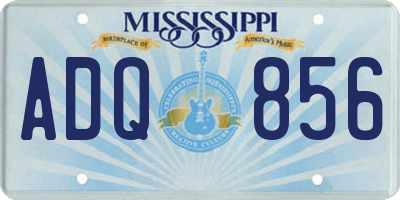 MS license plate ADQ856