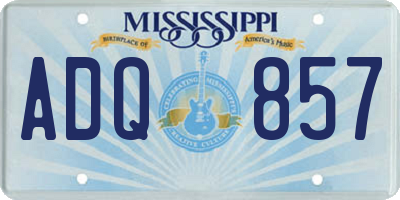 MS license plate ADQ857