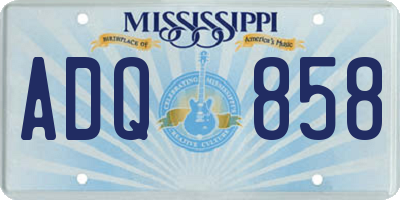 MS license plate ADQ858