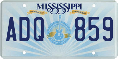 MS license plate ADQ859