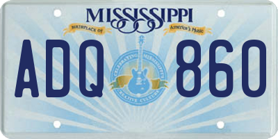 MS license plate ADQ860