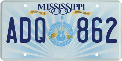 MS license plate ADQ862