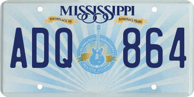 MS license plate ADQ864