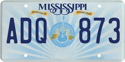 MS license plate ADQ873