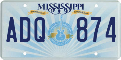 MS license plate ADQ874