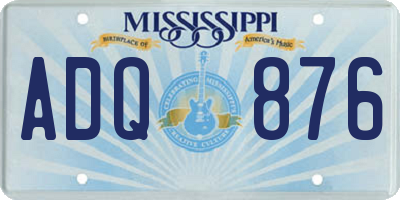 MS license plate ADQ876