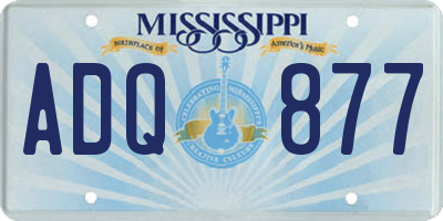 MS license plate ADQ877