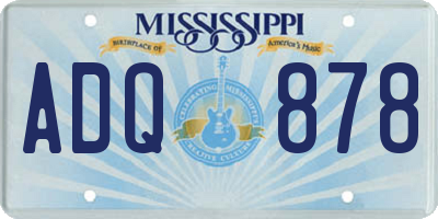 MS license plate ADQ878