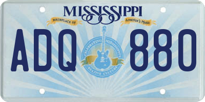 MS license plate ADQ880