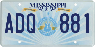 MS license plate ADQ881