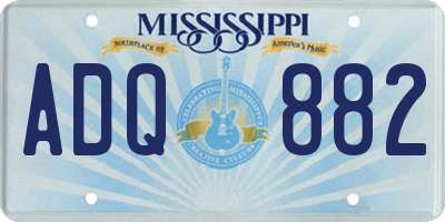 MS license plate ADQ882