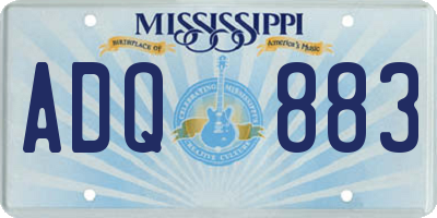 MS license plate ADQ883