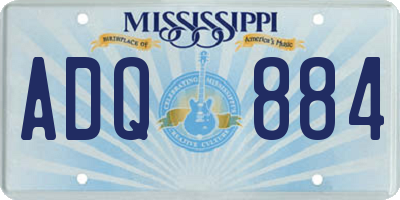 MS license plate ADQ884