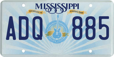 MS license plate ADQ885