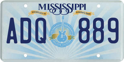 MS license plate ADQ889