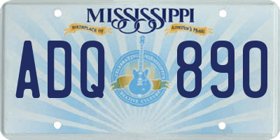 MS license plate ADQ890