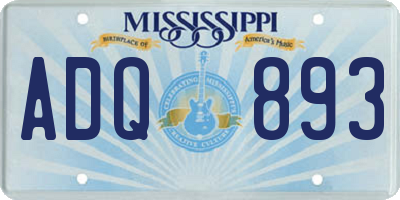 MS license plate ADQ893