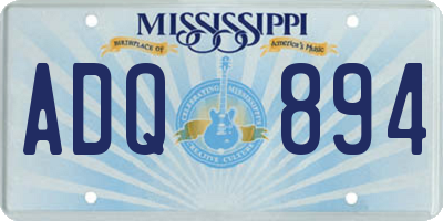 MS license plate ADQ894