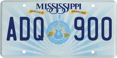MS license plate ADQ900