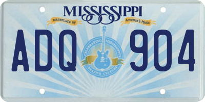 MS license plate ADQ904