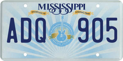MS license plate ADQ905