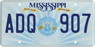 MS license plate ADQ907