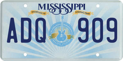 MS license plate ADQ909