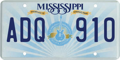 MS license plate ADQ910