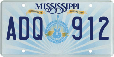 MS license plate ADQ912