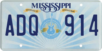 MS license plate ADQ914