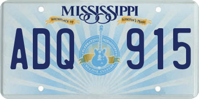 MS license plate ADQ915
