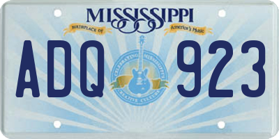 MS license plate ADQ923