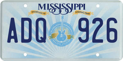 MS license plate ADQ926