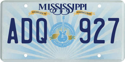 MS license plate ADQ927