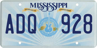 MS license plate ADQ928