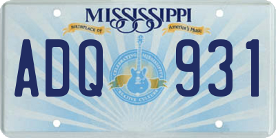 MS license plate ADQ931