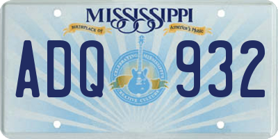 MS license plate ADQ932