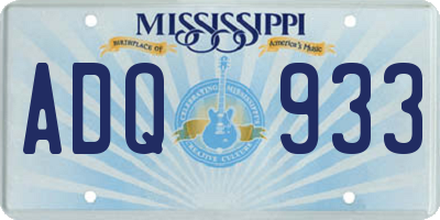MS license plate ADQ933