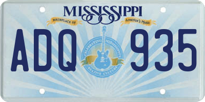 MS license plate ADQ935