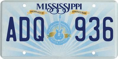 MS license plate ADQ936